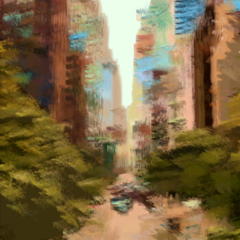 Grafika cyfrowa / sztuka generowana cyfrowo zatytułowany „NYC Street” autorstwa Pwa Studio, Oryginalna praca, Malarstwo cyfr…