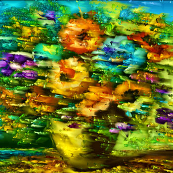 Grafika cyfrowa / sztuka generowana cyfrowo zatytułowany „Flowers” autorstwa Pwa Studio, Oryginalna praca, Malarstwo cyfrowe