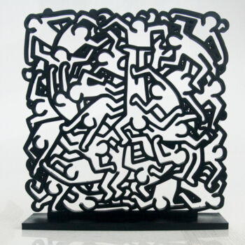 Escultura titulada "PyB Haring , 2021…" por Pyb, Obra de arte original, Resina