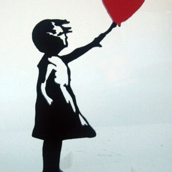 Sculpture titled "PYB Banksy girl, 20…" by Pyb, Original Artwork, Resin