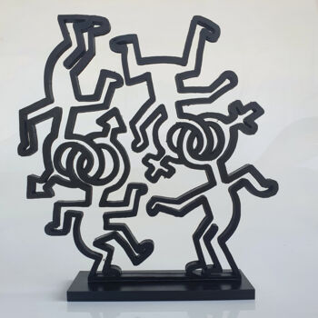Rzeźba zatytułowany „PyB coupling Haring…” autorstwa Pyb, Oryginalna praca, Żywica