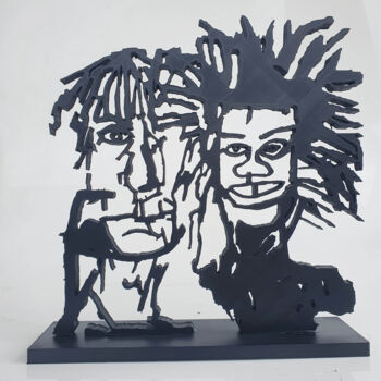 Escultura intitulada "PyB Warhol & Basqui…" por Pyb, Obras de arte originais, Resina