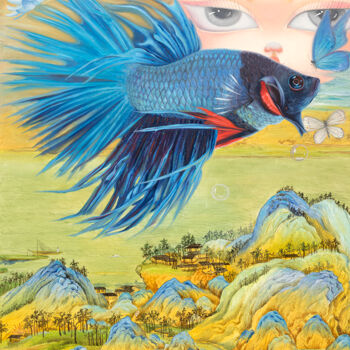 Pittura intitolato "幻游千里江山" da Qinhu Sun, Opera d'arte originale, Pittura digitale