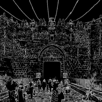 Digital Arts titled "Damascus Gate Black…" by J.A. Quattro (Qu4ttroStudio), Original Artwork, Non Manipulated Photography