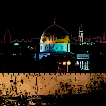 Digital Arts με τίτλο "Dome of the Rock We…" από J.A. Quattro (Qu4ttroStudio), Αυθεντικά έργα τέχνης, Μη χειραγωγημένη φωτογ…