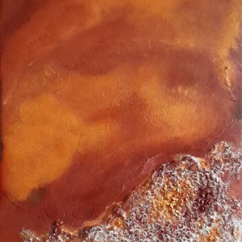 Painting titled "Sahara Desert" by Queennoble Dr. Elle Ramirez, Original Artwork, Acrylic Mounted on Wood Panel