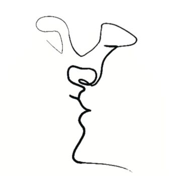 Drawing titled "Baiser singulier ba…" by Quibe, Original Artwork, Ink