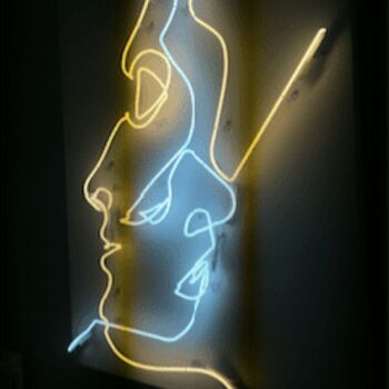 Design mit dem Titel "baiser Close néon" von Quibe, Original-Kunstwerk, Leuchte