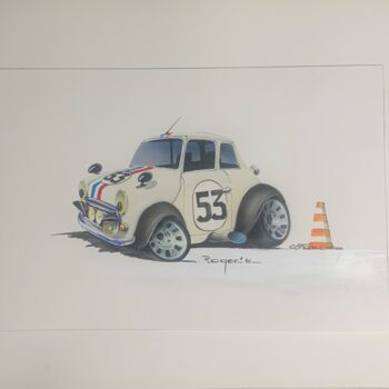 Pintura titulada "Cartoon Car N° 1" por Roger Dame, Obra de arte original, Acrílico