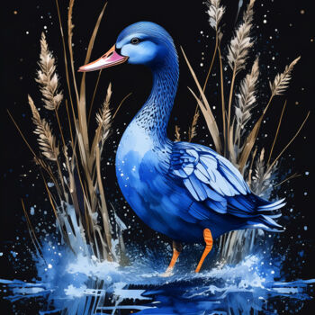 Digital Arts titled "Ente in blau" by R.W.Born, Original Artwork, AI generated image