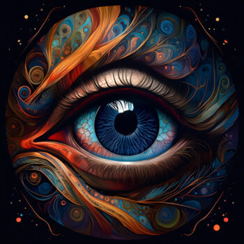 数字艺术 标题为“Augen - Eyes” 由R.W.Born, 原创艺术品, AI生成的图像
