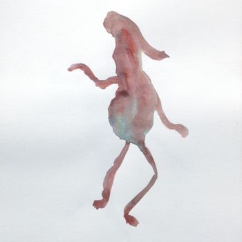 Painting titled "Inner child" by Rabéa Benaïssa, Original Artwork, Watercolor