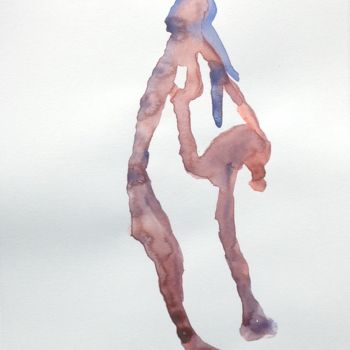 Painting titled "Posing" by Rabéa Benaïssa, Original Artwork, Watercolor