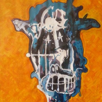 Painting titled "Mad Mule with cow s…" by Rbio, Original Artwork, Acrylic