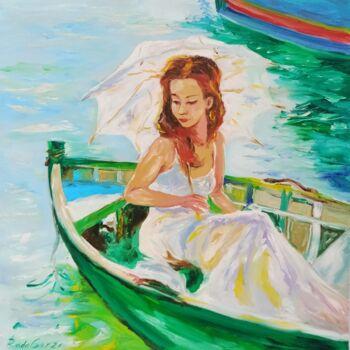Картина под названием ""A walk on the lake…" - Rada Gor, Подлинное произведение искусства, Масло