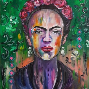 Peinture intitulée "Frida Kahlo Paintin…" par Rada Gor, Œuvre d'art originale, Huile