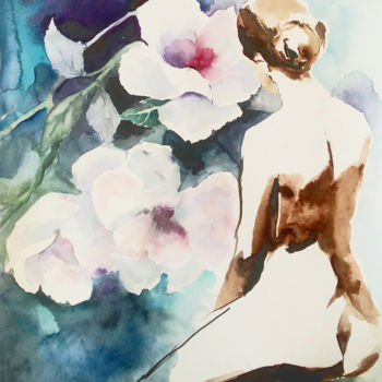 Painting titled "Nude art -Mila" by Anna Radis (Anna Radis Art), Original Artwork, Watercolor