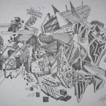 Drawing titled "Ink 3" by Predrag Radovanovic, Original Artwork, Ink