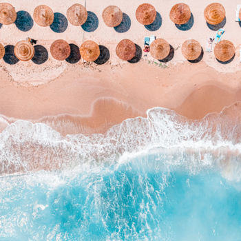 Photographie intitulée "Beach Print, Aerial…" par Radu Bercan, Œuvre d'art originale, Photographie numérique