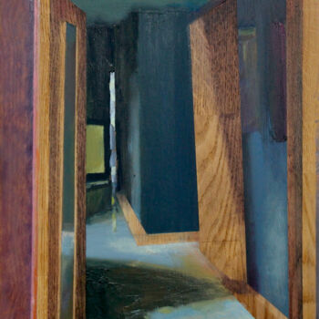 Pintura titulada "Blue interior" por Rafał Labijak, Obra de arte original, Oleo