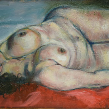 绘画 标题为“Naked Woman Resting…” 由Raija Merilä, 原创艺术品, 油