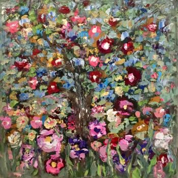 Malerei mit dem Titel "Apple tree oil pain…" von Raissa Kagan, Original-Kunstwerk, Öl