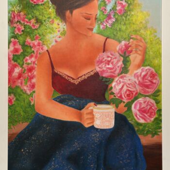 Картина под названием "Morning Elegance: A…" - Rajnish Wadhwa, Подлинное произведение искусства, Акрил Установлен на Другая…
