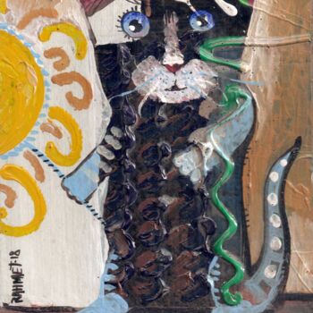 Painting titled "ABSTRACT CAT." by Rakhmet Redzhepov, Original Artwork, Acrylic