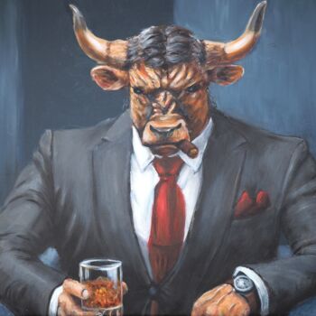 Malerei mit dem Titel "Big Boss" von Ralf Benick, Original-Kunstwerk, Acryl