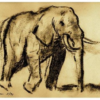 Drawing titled "Elephant" by Ralph Papa, Original Artwork, Other