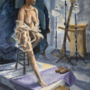 Ζωγραφική με τίτλο "Seated Figure" από Ralph Papa, Αυθεντικά έργα τέχνης