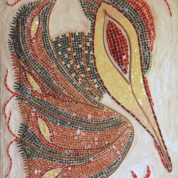 Escultura titulada "The winged creature" por Raluca-Ioana Enăchescu, Obra de arte original, Mosaico