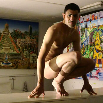 Fotografía titulada "male nude model on…" por Raphael Perez, Obra de arte original