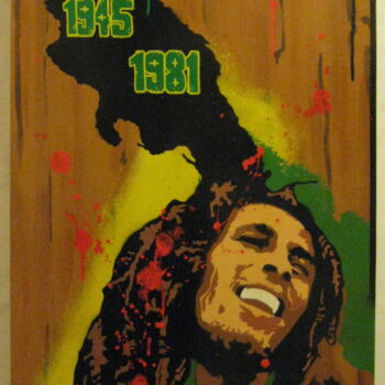 Ζωγραφική με τίτλο "Hommage à Bob Marley" από Raphael Trigaux (Colorzyourmind), Αυθεντικά έργα τέχνης, Ακρυλικό Τοποθετήθηκε…