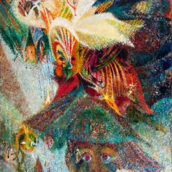 Peinture intitulée "Une fleur au chapea…" par Raphy, Œuvre d'art originale, Huile