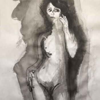 Painting titled "SOMBRAS DEL DESEO" by Raul Cañestro Caballero, Original Artwork, Ink