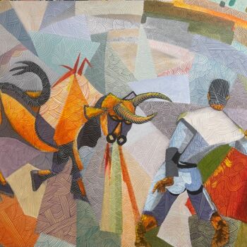 Malerei mit dem Titel "Matador" von Raúl Rubio, Original-Kunstwerk, Öl Auf Keilrahmen aus Holz montiert
