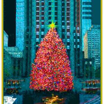 Artes digitais intitulada "Rockefeller Center…" por Raymond Kursar, Obras de arte originais, Pintura digital