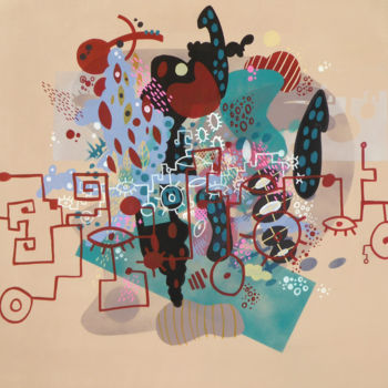 Malerei mit dem Titel "Miles Davis in July" von Thierry Corpet (Raymond X), Original-Kunstwerk, Acryl Auf Keilrahmen aus Hol…