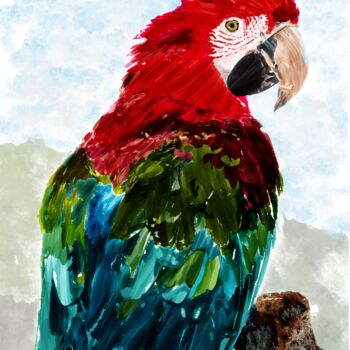 数字艺术 标题为“Ara macao” 由Rc Digipainter436, 原创艺术品, 数字油画
