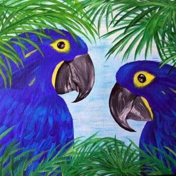 Pintura intitulada "Blue love" por Rebecca, Obras de arte originais