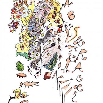 Disegno intitolato "LE PLI" da Rebecca Behar, Opera d'arte originale