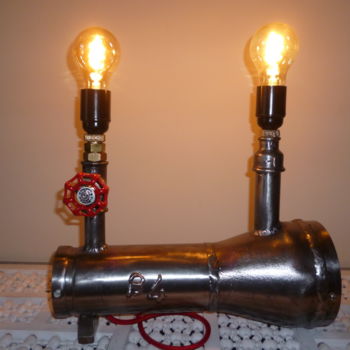 Diseño titulada "Lampe industrielle…" por Leferailleur02, Obra de arte original, Luminaria