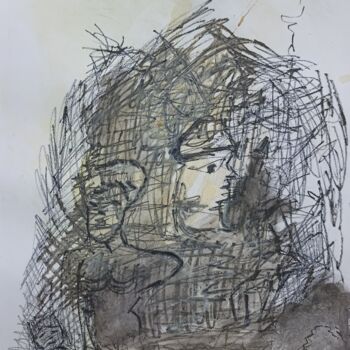 Dessin intitulée "Who I am" par Regina Kehrer, Œuvre d'art originale, Fusain