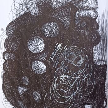 Drawing titled "Form in black" by Regina Kehrer, Original Artwork, Charcoal