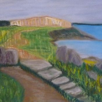 Drawing titled "paysage normand ( e…" by Régine Ledanois, Original Artwork, Pastel