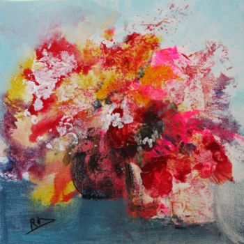 Картина под названием "Marché aux fleurs I" - Navema, Подлинное произведение искусства, Акрил Установлен на Деревянная рама…