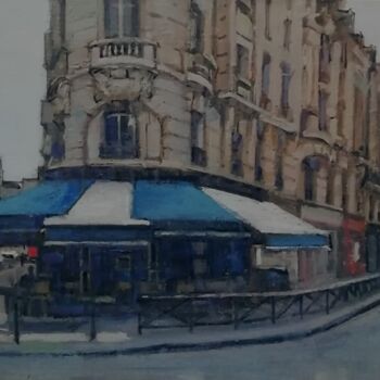 Pintura intitulada "Café Gare de Lyon" por Régis Pettinari, Obras de arte originais, Óleo Montado em Armação em madeira