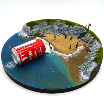 Sculpture intitulée "The landing of Coca…" par Régis Gomez., Œuvre d'art originale, Résine