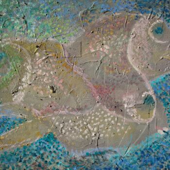 Schilderij getiteld "Fische unter Wasser" door Reiner Poser, Origineel Kunstwerk, Olie